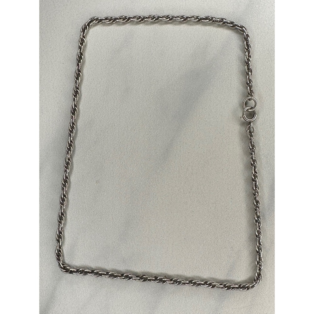 Vintage Sterling Silver Rope Chain Necklace 14 Inch 925 Silver 8.04g